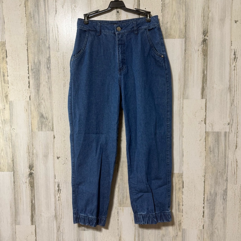 Vintage Style High Rise Blue Ankle Jeans for Women